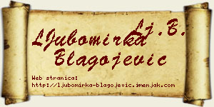 LJubomirka Blagojević vizit kartica